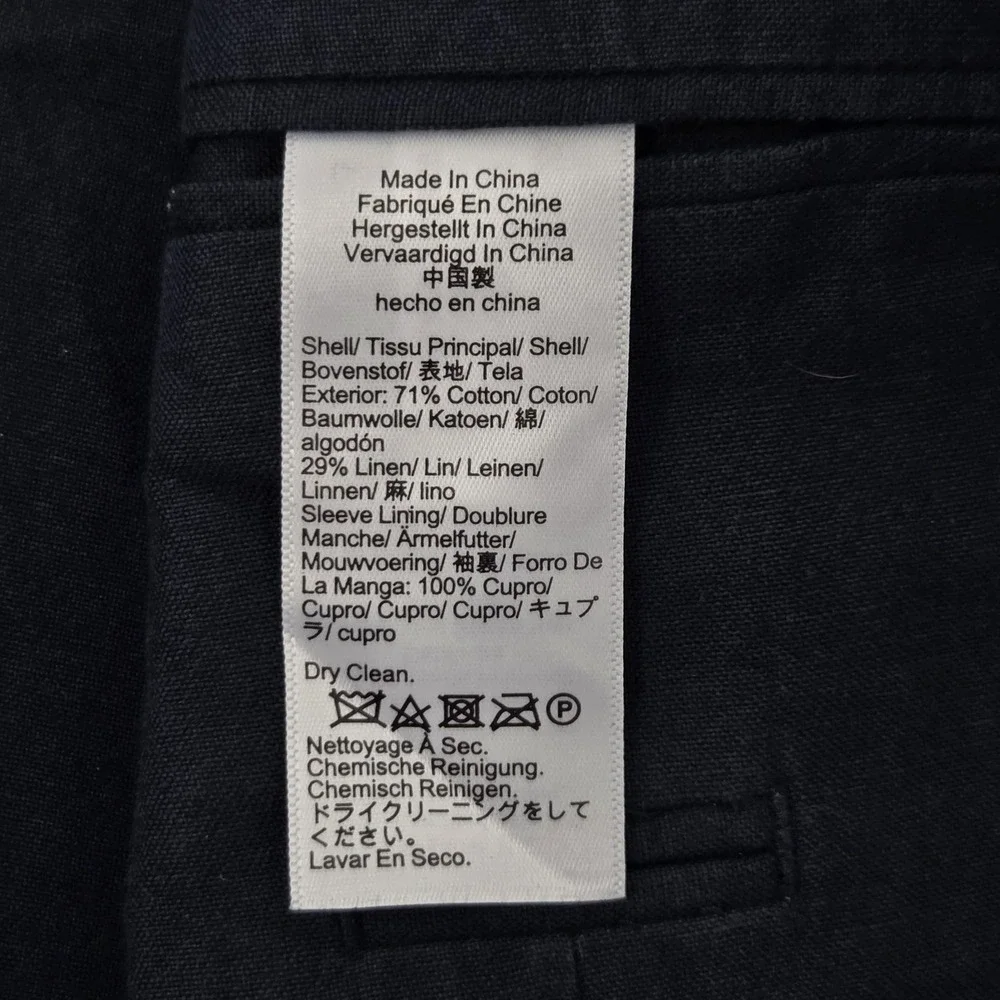J. CREW Ludlow Men's 42 R Baird McNutt Irish Linen Blend Sport Coat Navy Blue